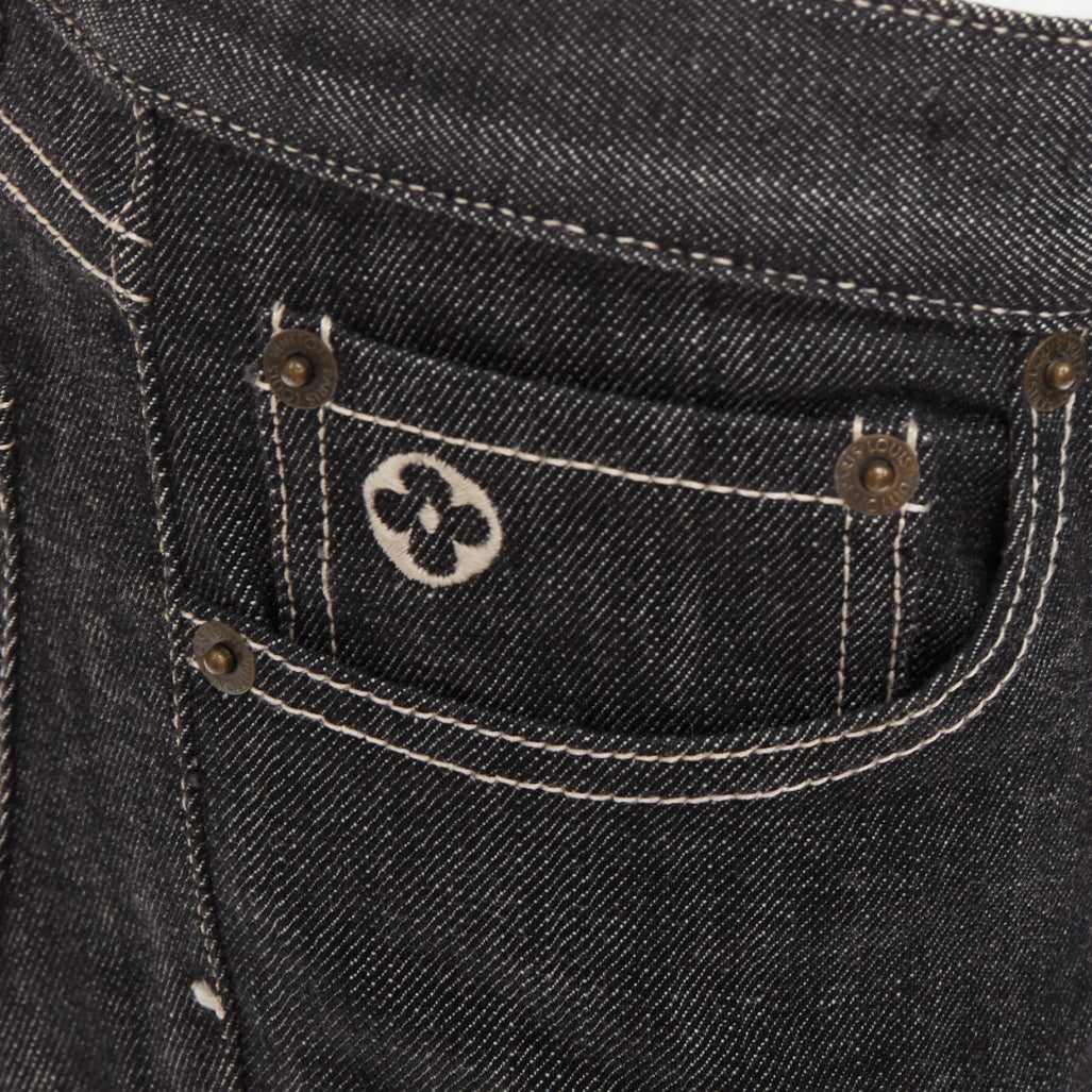 LOUIS VUITTON Inventeur toile denim grey logo bootcut jeans FR36 S