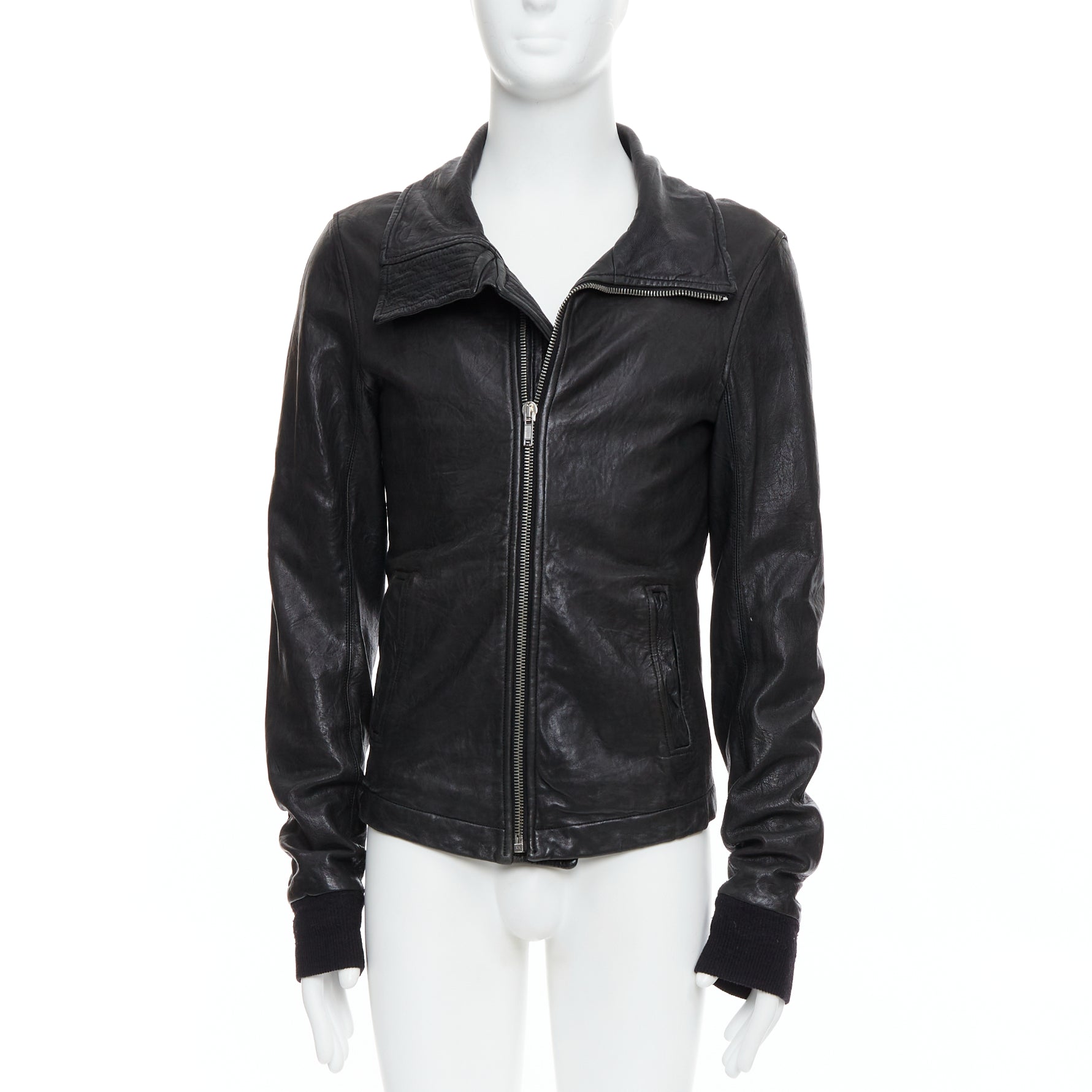 ジャケット・アウター 2000s archive rick owens olmar and mirta Rick Owens Olmar & Mirta dust silk & leather single button