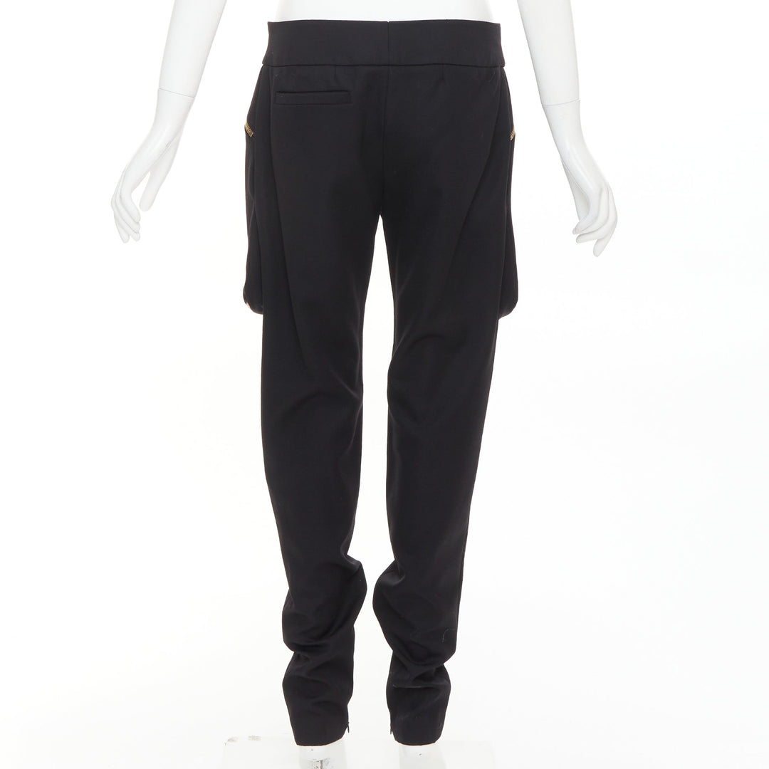 ALEXANDRE VAUTHIER COUTURE SS2016 Runway black gold zip cargo pocket harem pants
