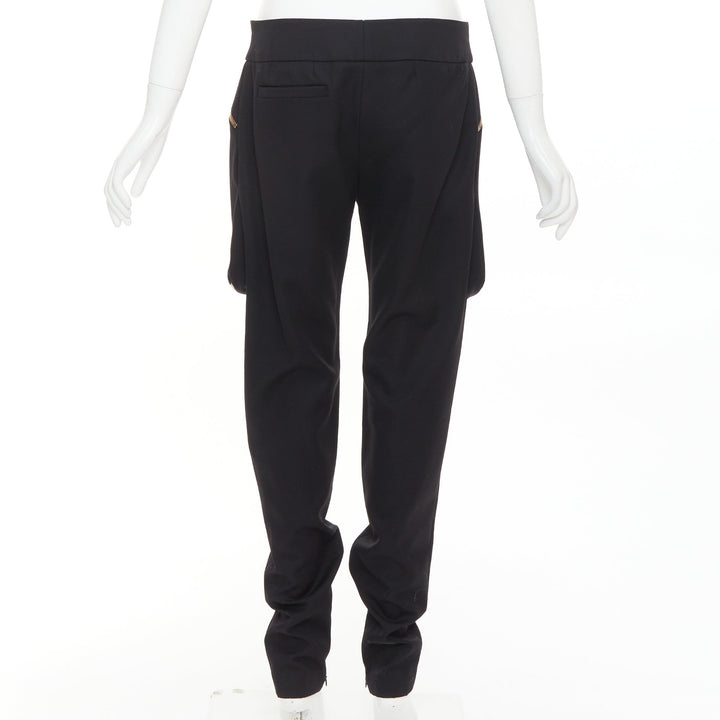 ALEXANDRE VAUTHIER COUTURE SS2016 Runway black gold zip cargo pocket harem pants