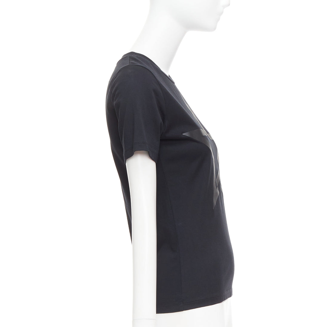 GIVENCHY black cotton star textured print fitted short sleeve tshirt S