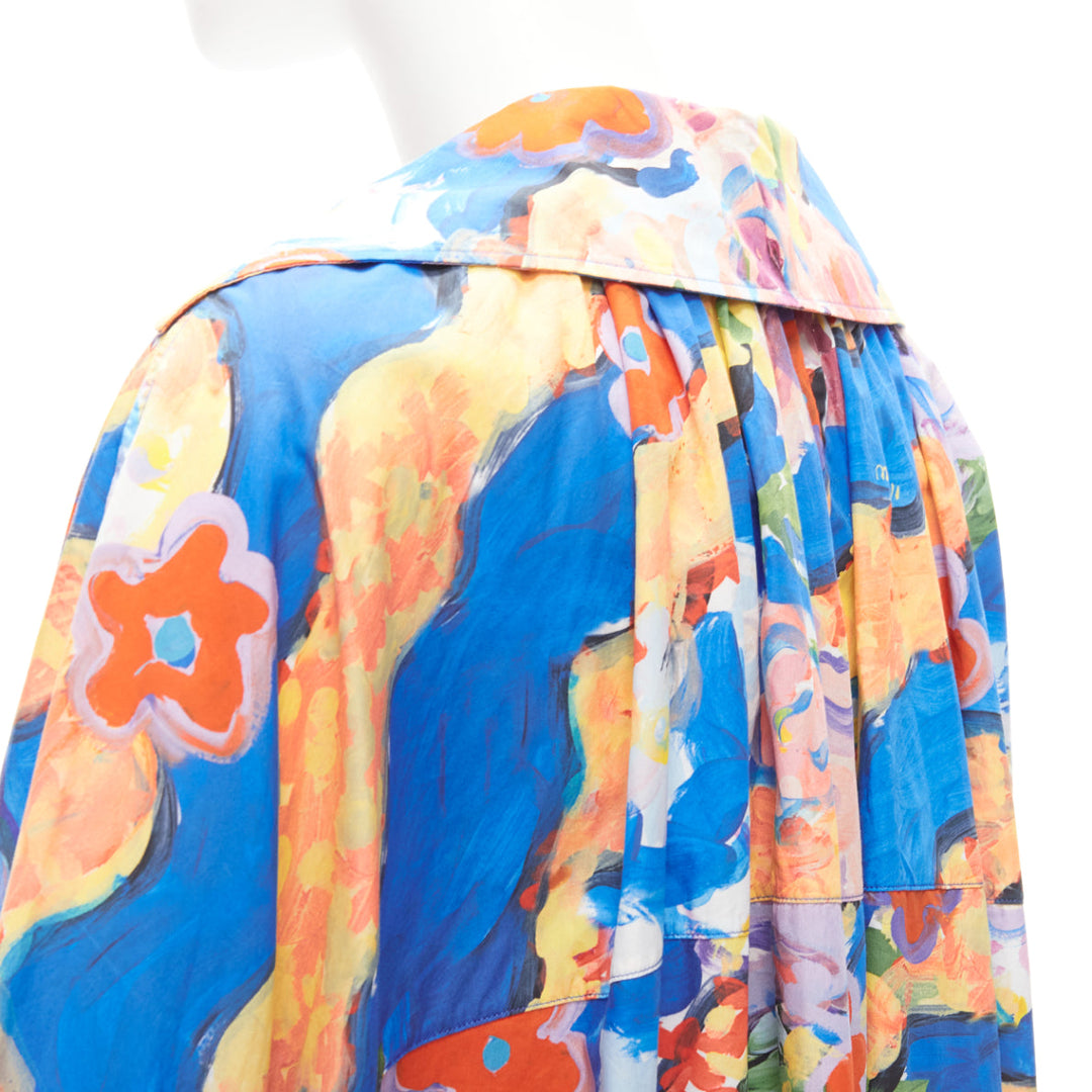 MARNI Flaminia Veronesi 2022 multicolour floral paint batwing dress IT36 XS