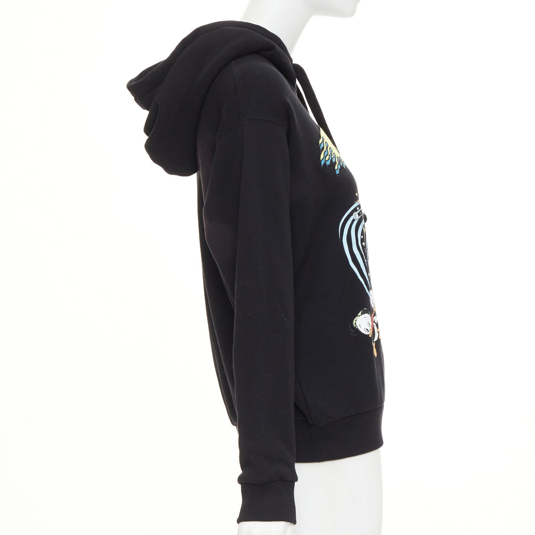 GUCCI DISNEY 2021 Runway Flash Space embroidered Donald Duck fleece hoodie XXXS
