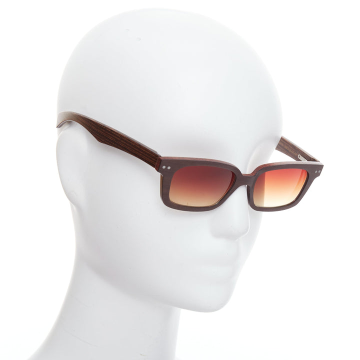 GOLD & WOOD B08.2 brown wood ombre lens spring sunglasses