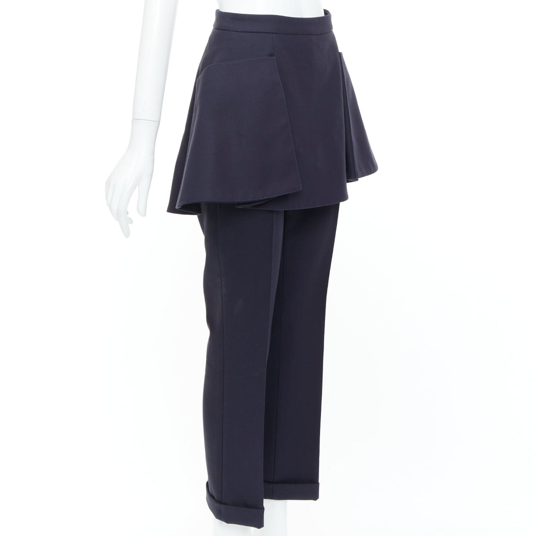 CHRISTIAN DIOR 2017 Runway detachable peplum skirt straight leg trousers FR38 M