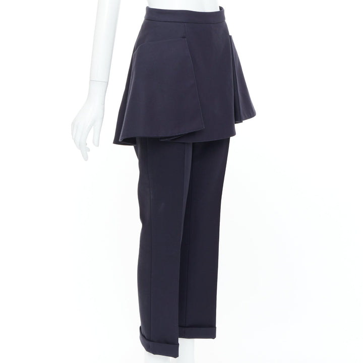 CHRISTIAN DIOR 2017 Runway detachable peplum skirt straight leg trousers FR38 M