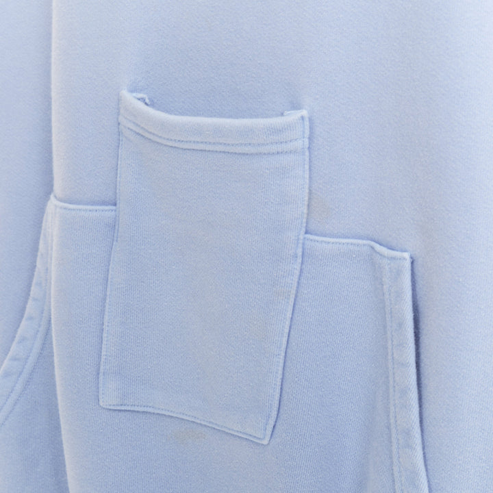 BALENCIAGA 2017 Demna light blue cotton phone kangaroo pocket logo hoodie M
