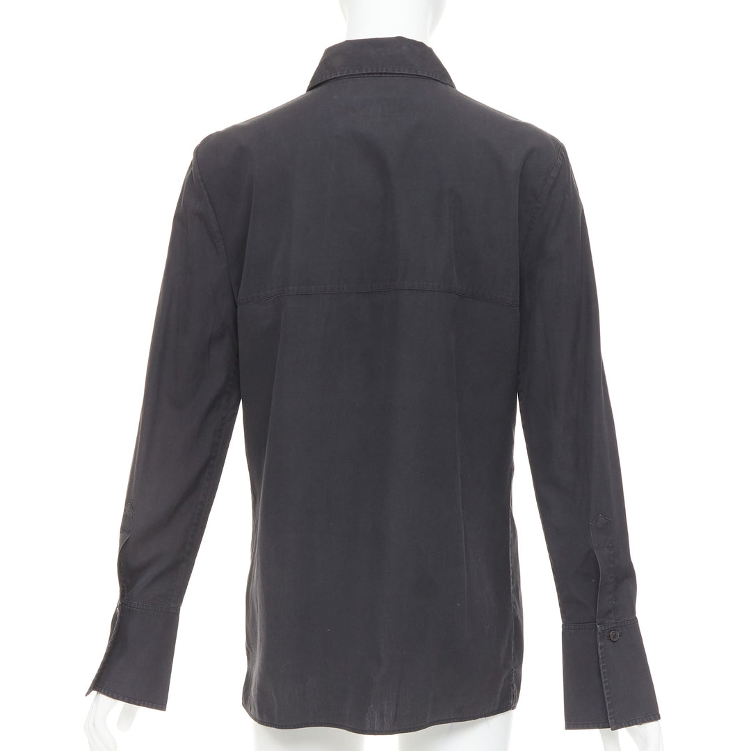 GUCCI Tom Ford charcoal grey cotton bust seam western style shirt IT42 XL