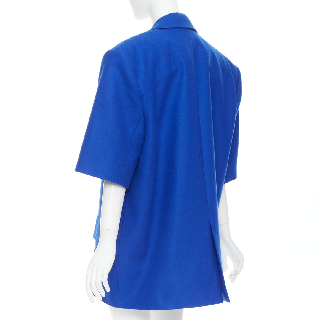 ALEXANDRE VAUTHIER COUTURE AW2022 Runway blue short sleeve oversized blazer