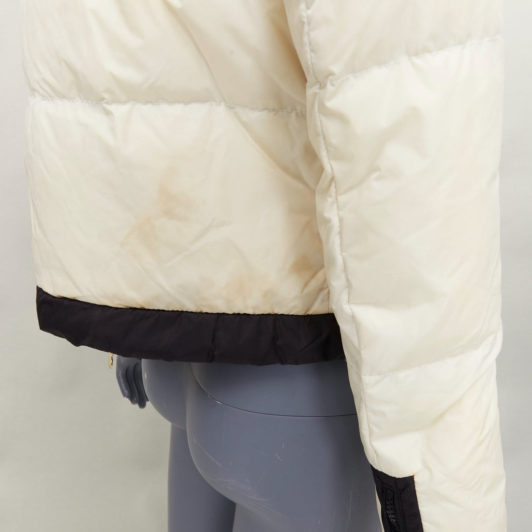 MONCLER G32-003 Piumino Nuovo Daphne cream black 4 pocket padded jacket US2 S