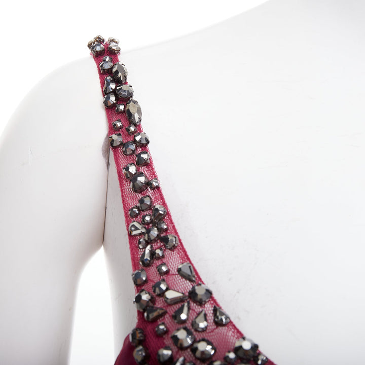 TERI JON Rickie Freeman iridescent purple silk beaded gown with shawl US14 3XL