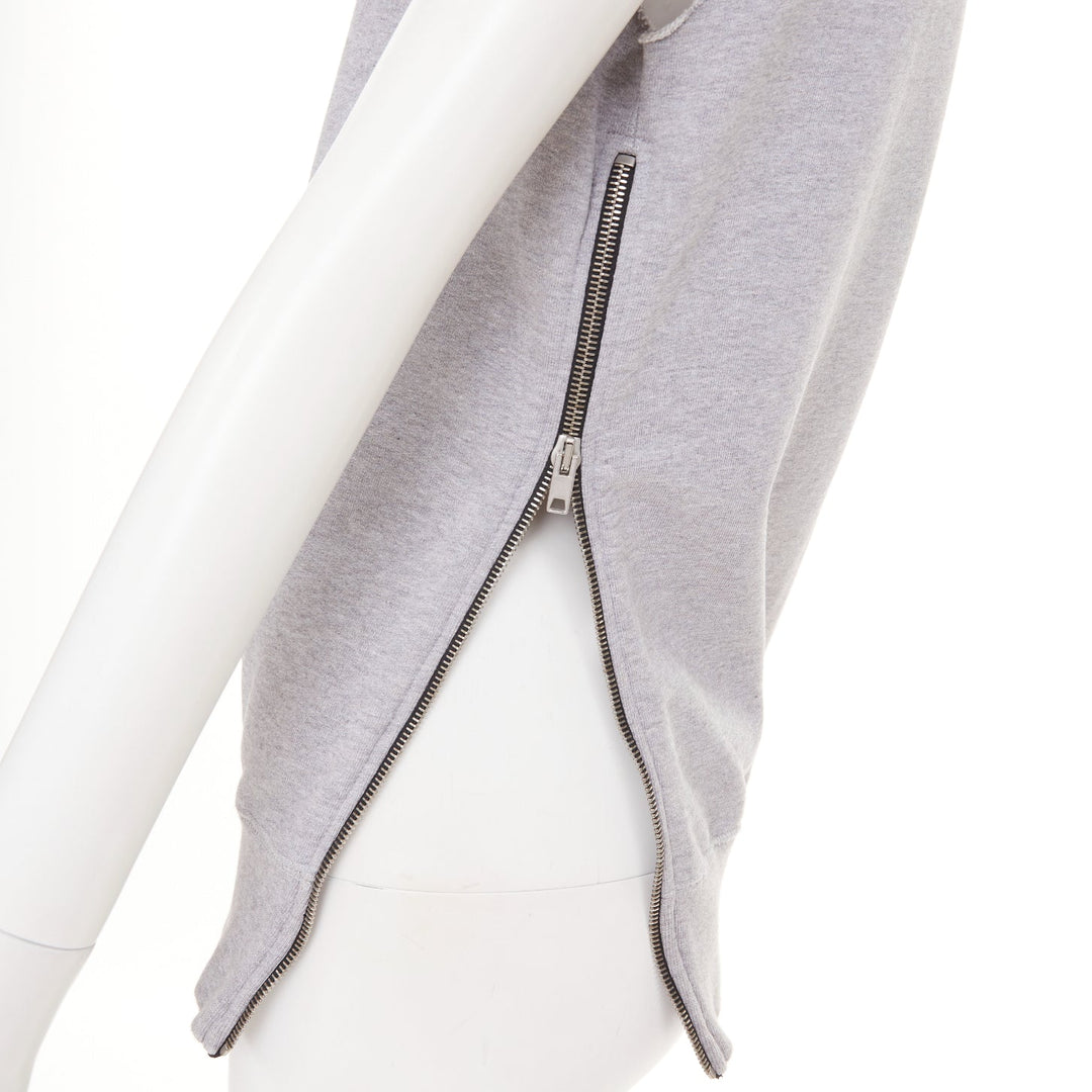 YANG LI 2016 Our Enemies Manifesto grey navy slogan side zip sweatshirt F