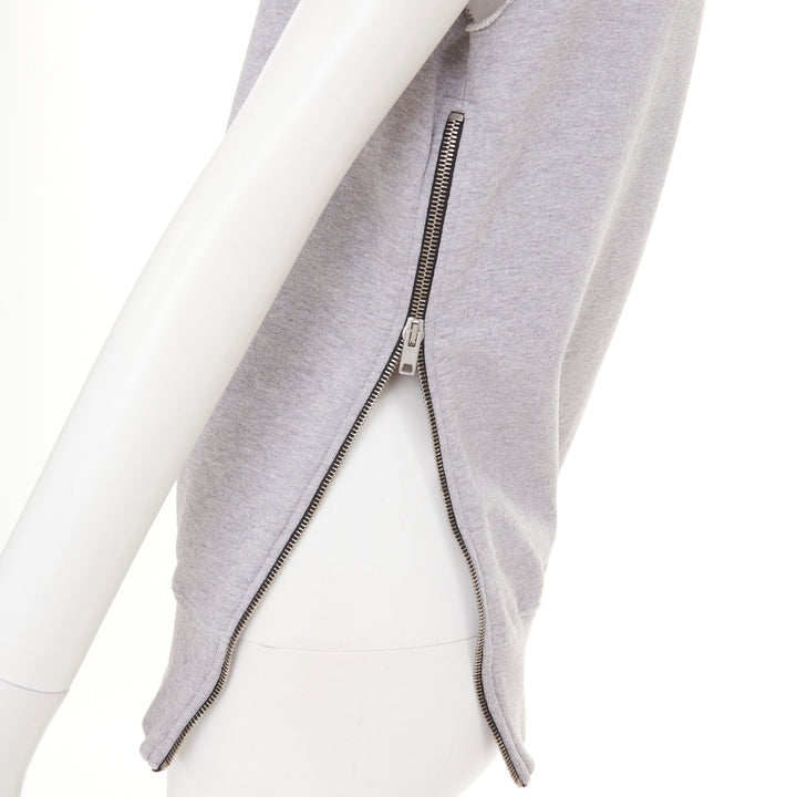 YANG LI 2016 Our Enemies Manifesto grey navy slogan side zip sweatshirt F