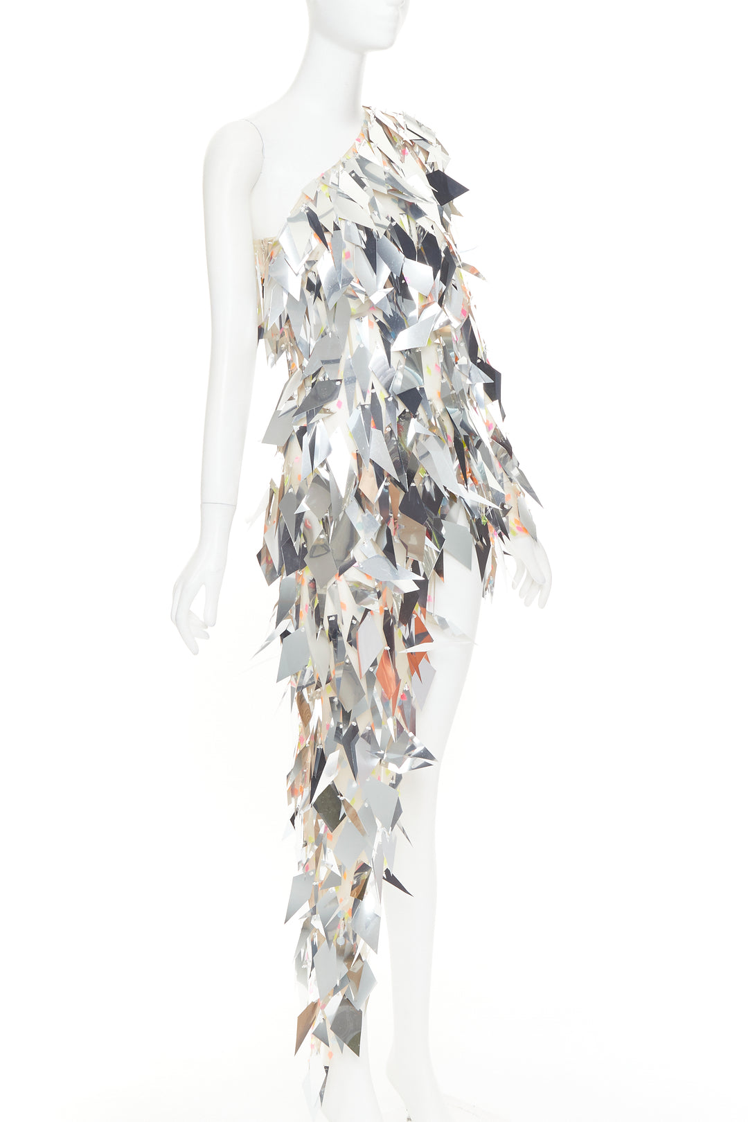 rare ALEXANDRE VAUTHIER COUTURE SS2023 Runway silver mirror mini dress