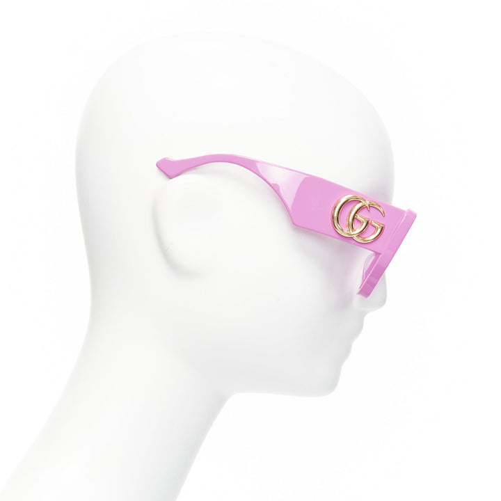 GUCCI Alessandro Michele GG0956S pink GG logo square frame oversized sunglasses