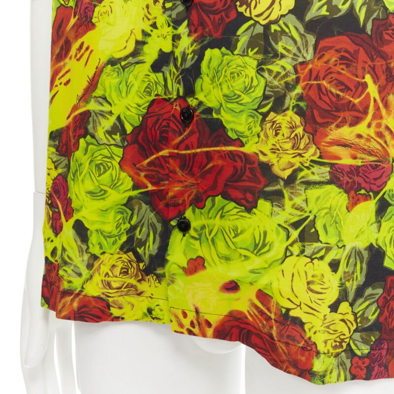 VERSACE Rose Floral Barocco Acanthus print short sleeve shirt EU38 S
