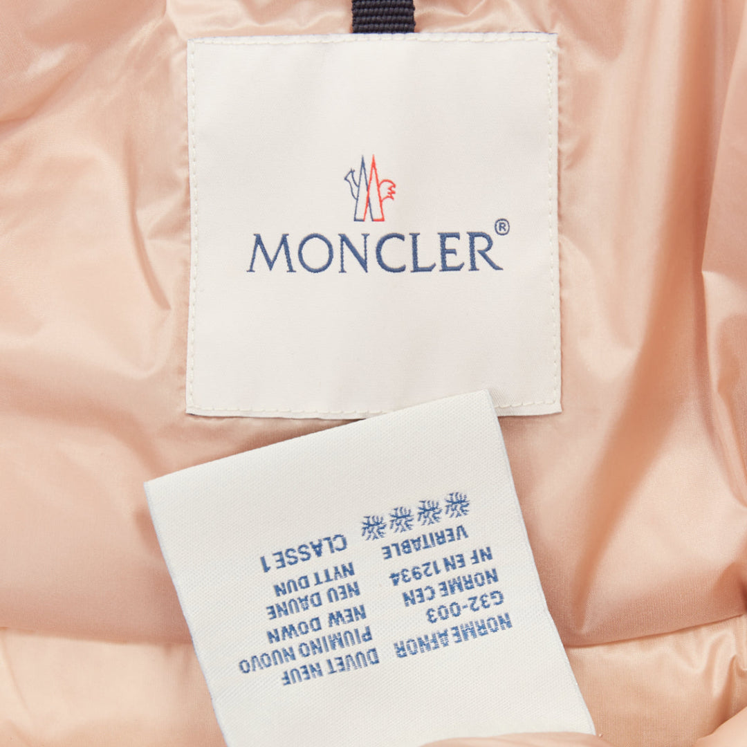 MONCLER Blen Giubotto green horizontal down quilted zip up jacket Sz.1 S
