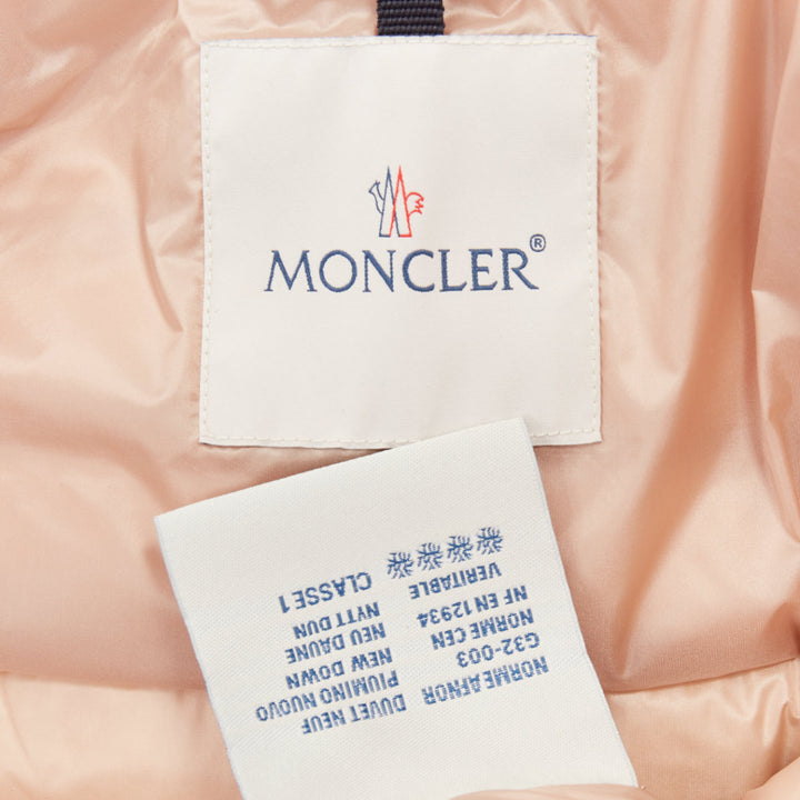 MONCLER Blen Giubotto green horizontal down quilted zip up jacket Sz.1 S