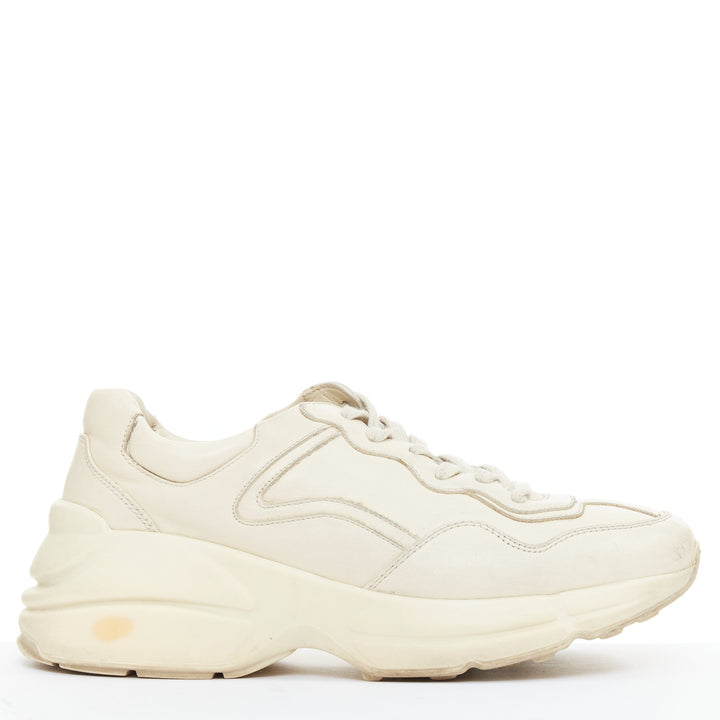 GUCCI Alessandro Michele Rhyton cream leather lace up chunky dad sneakers EU37