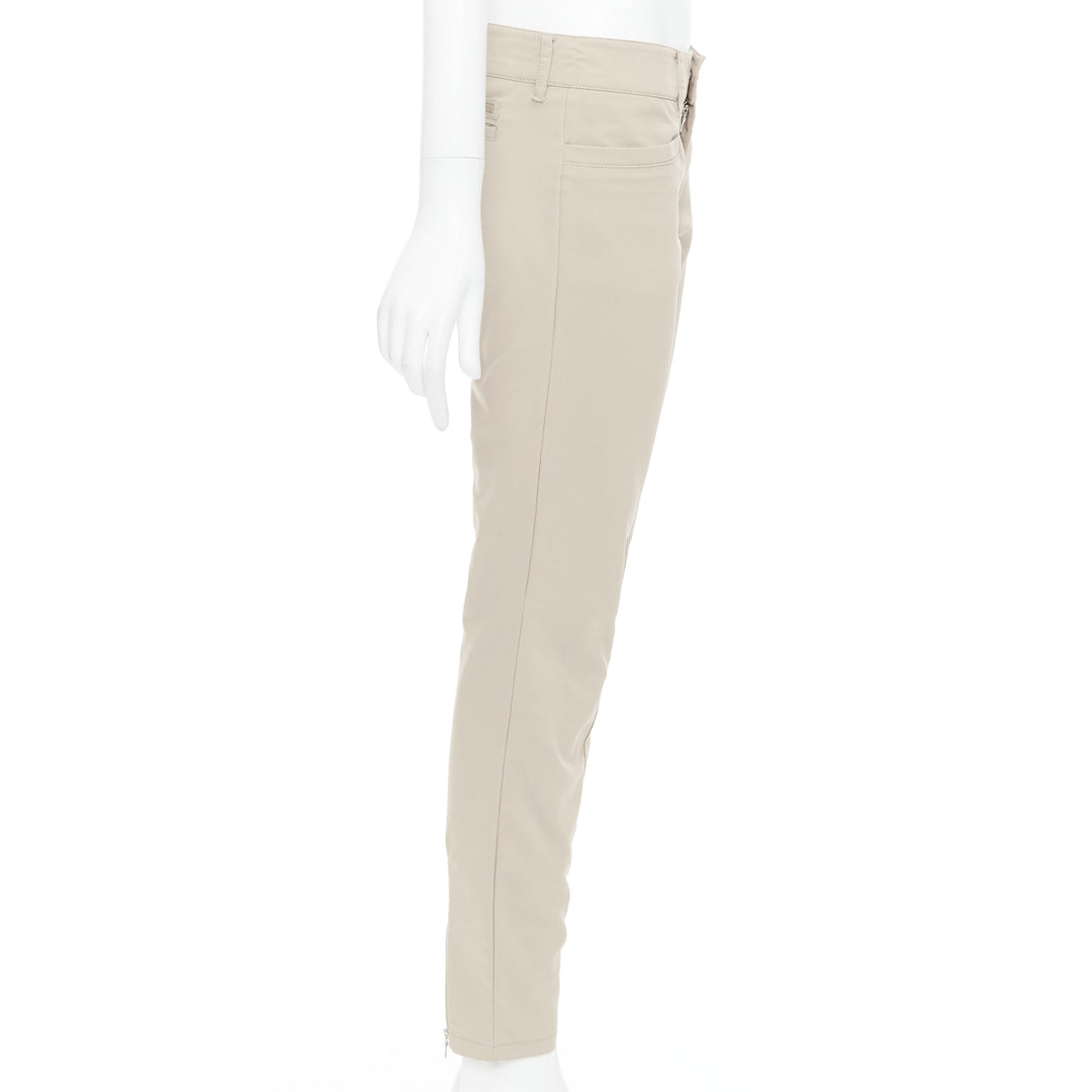 PRADA 2010 beige cotton blend low waist tapered pants IT40 S