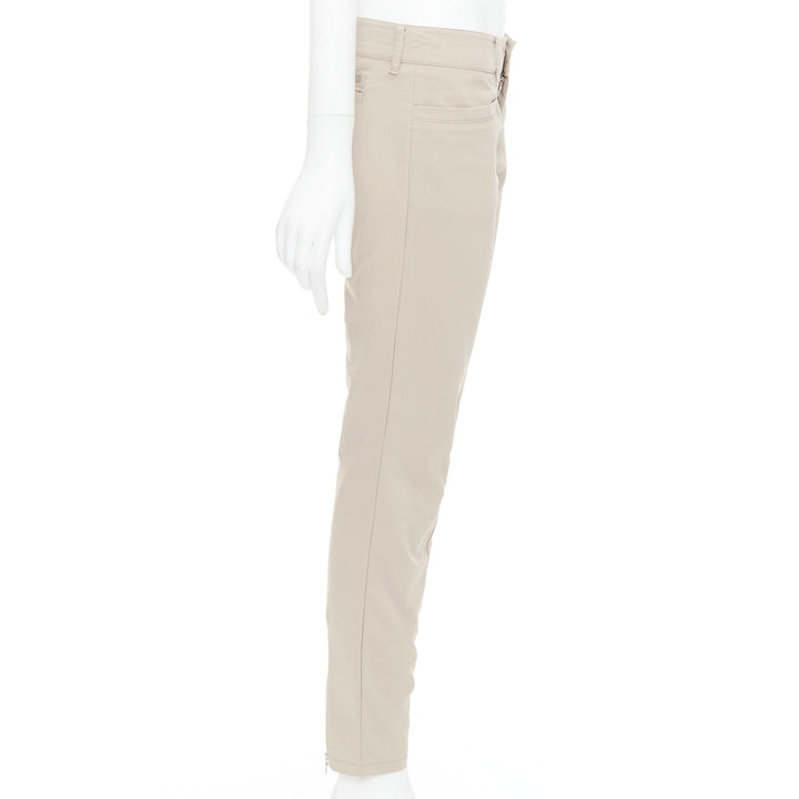 PRADA 2010 beige cotton blend low waist tapered pants IT40 S