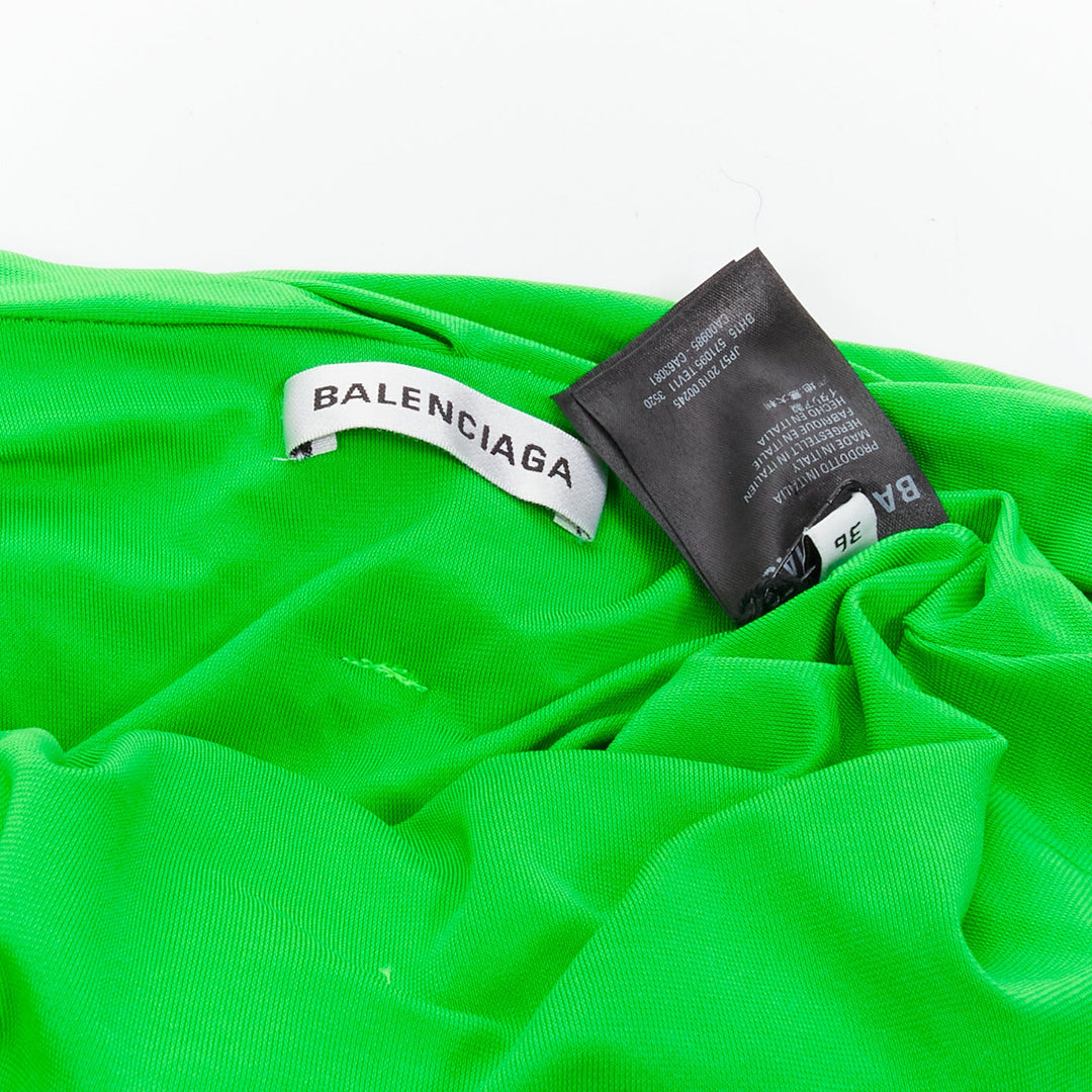 BALENCIAGA 2019 Runway green draped wrap bustier halter top FR36 S