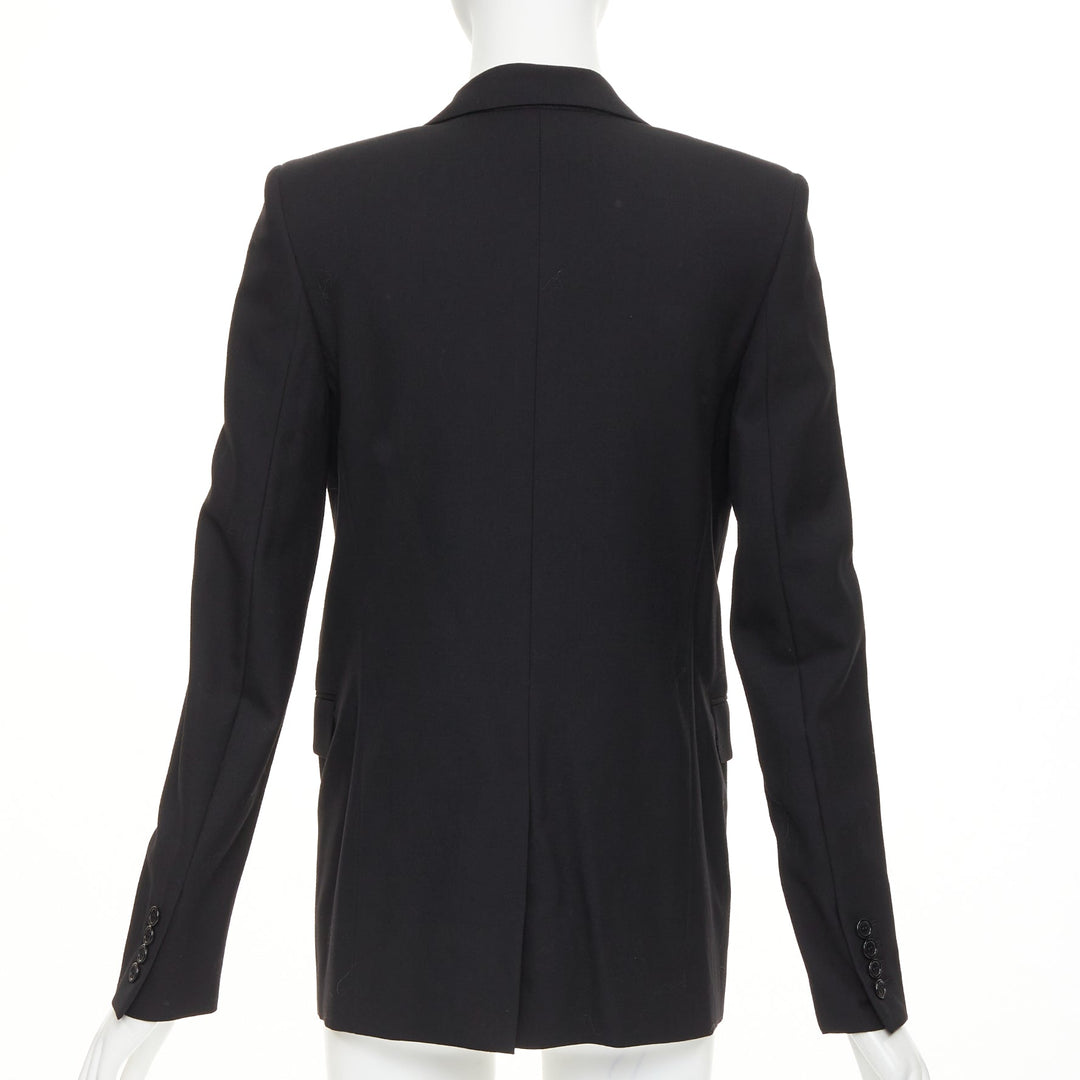SAINT LAURENT 2018 Le Smoking single breasted peak lapel wool cady jacket FR36 S