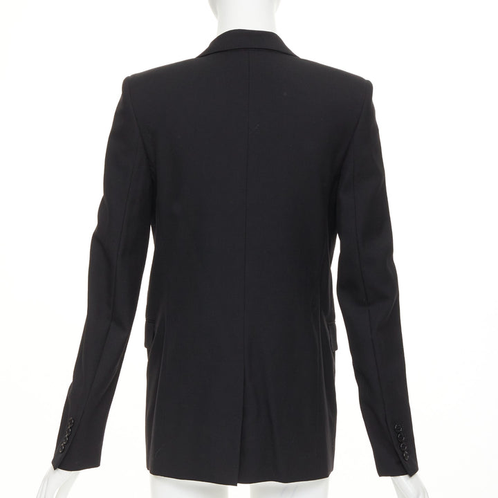 SAINT LAURENT 2018 Le Smoking single breasted peak lapel wool cady jacket FR36 S