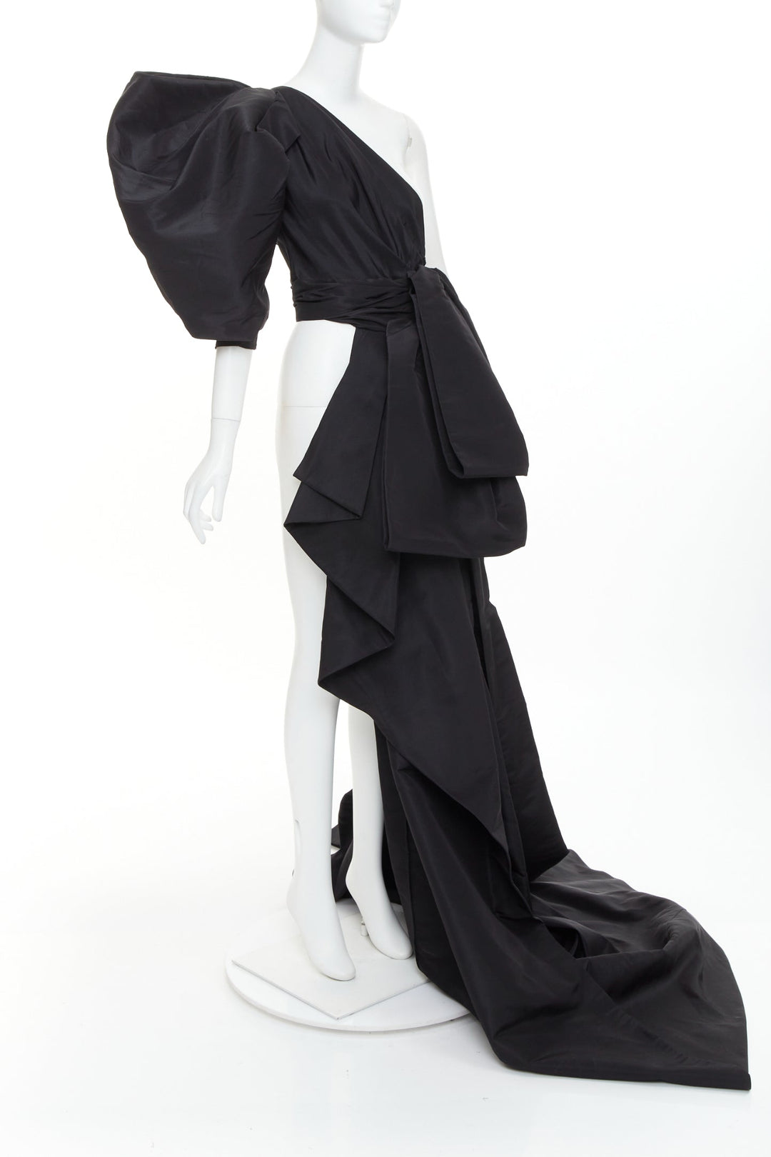 rare ALEXANDRE VAUTHIER COUTURE SS2017 Runway black tafetta bustle train top