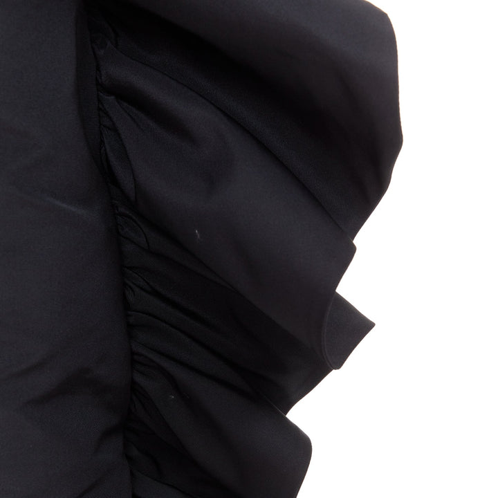 ALEXANDRE VAUTHIER COUTURE black sculptural ruffles peplum cropped blazer jacket