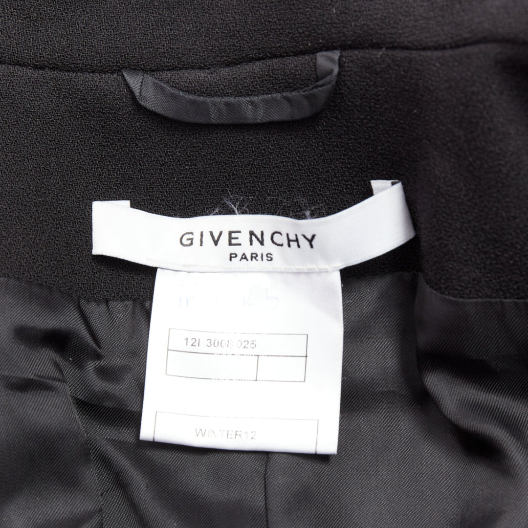 GIVENCHY 2012 Runway black structural sheer overlay peplum blazer