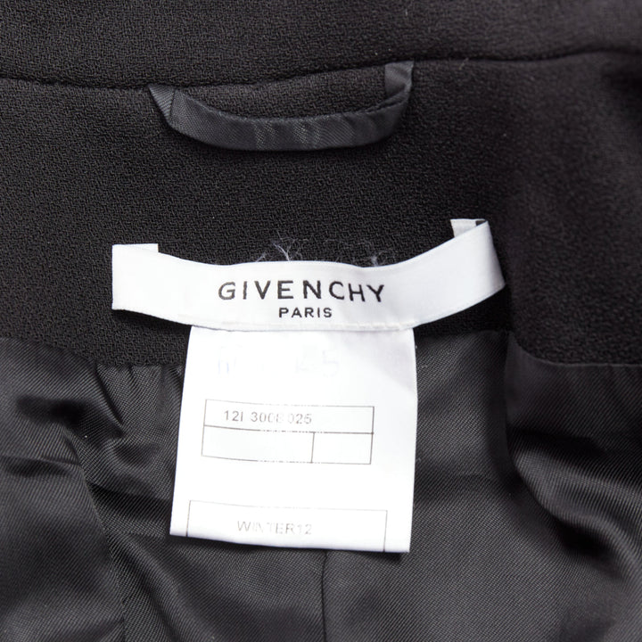 GIVENCHY 2012 Runway black structural sheer overlay peplum blazer