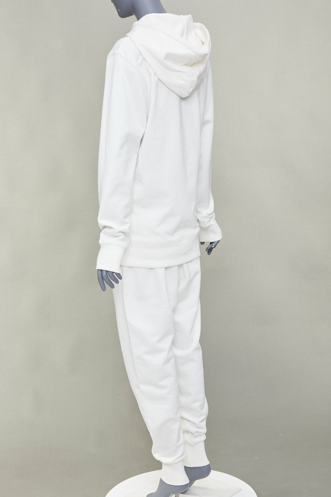 Y3 Classic Core white printed logo sleeved hoodie jogger track pants set S