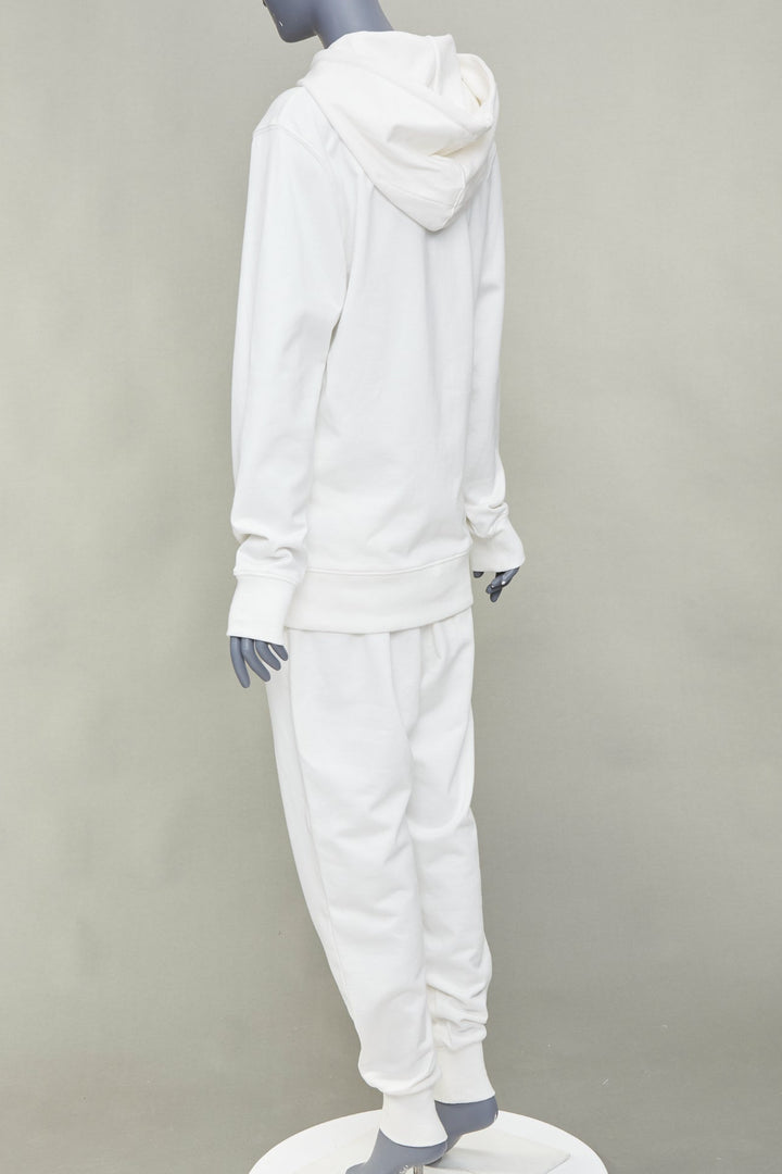 Y3 Classic Core white printed logo sleeved hoodie jogger track pants set S