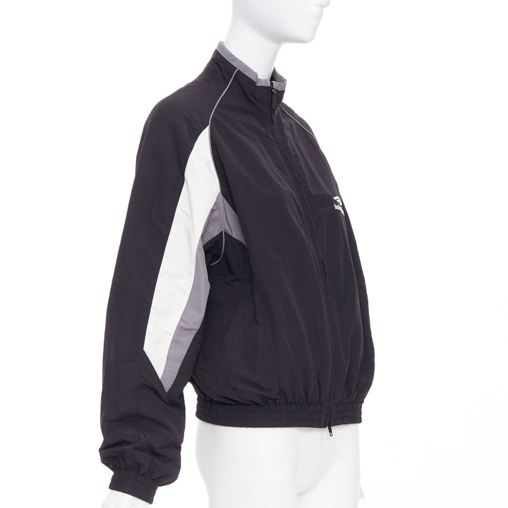 BALENCIAGA 2023 3B black grey white sports oversized track jacket S