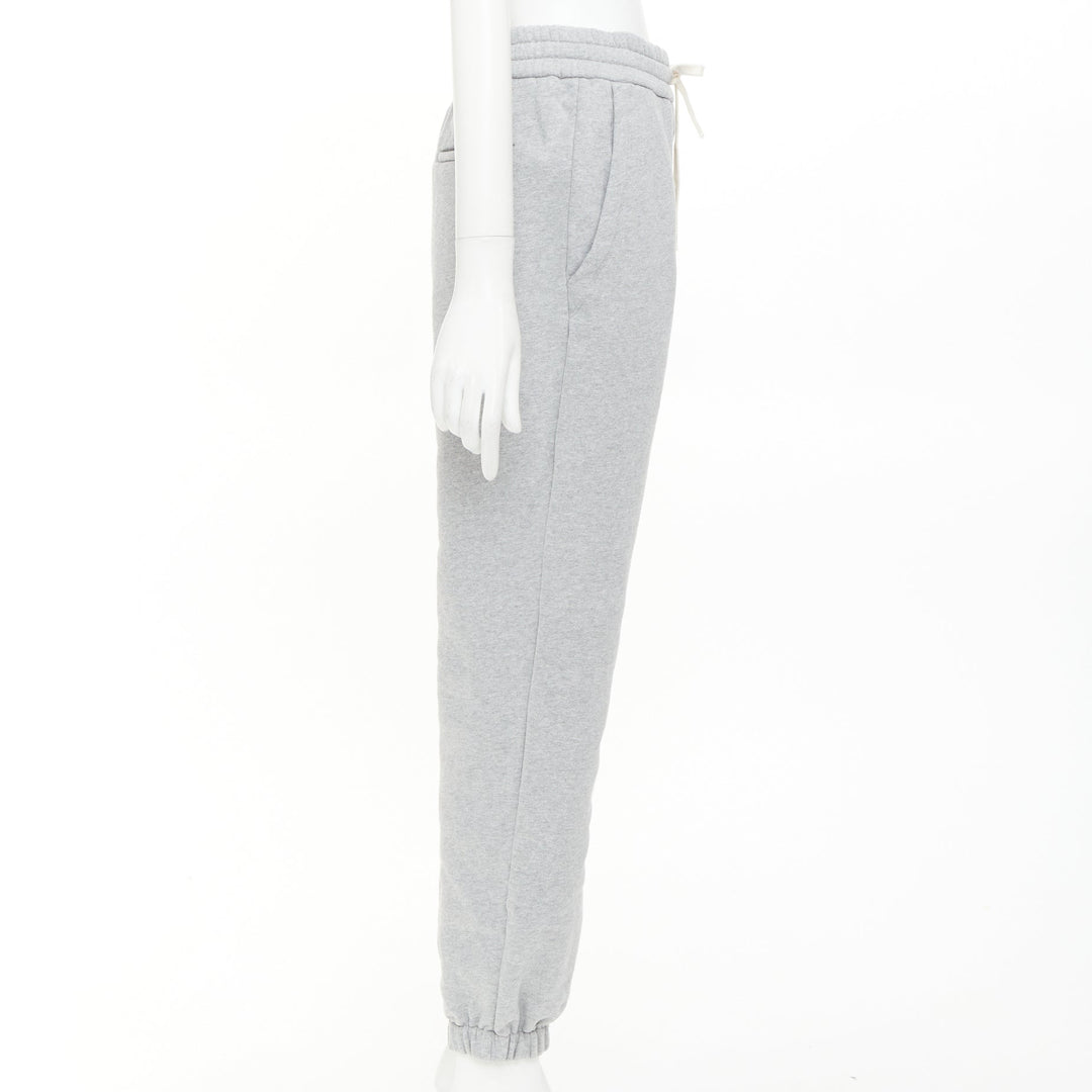MIU MIU 2023 light grey cotton jersey logo applique back jogger pants IT40 S