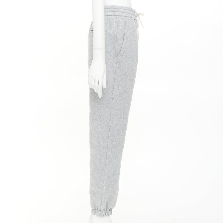 MIU MIU 2023 light grey cotton jersey logo applique back jogger pants IT40 S