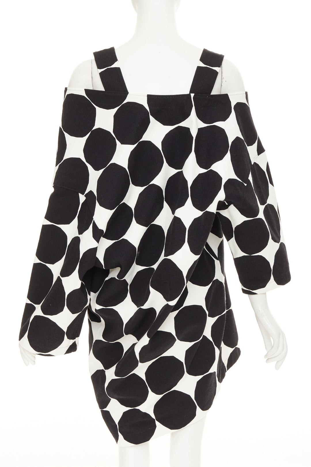 JUNYA WATANABE MARIMEKKO 2018 Runway black white polka dot asymmetric dress XS