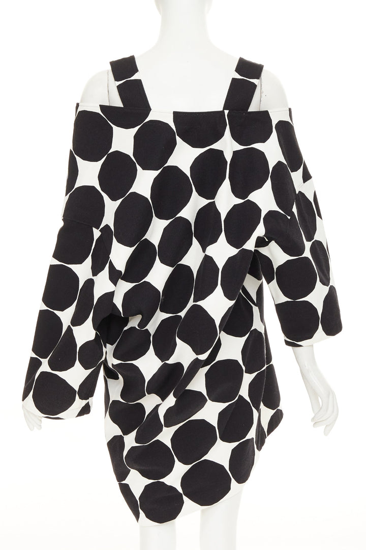 JUNYA WATANABE MARIMEKKO 2018 Runway black white polka dot asymmetric dress XS