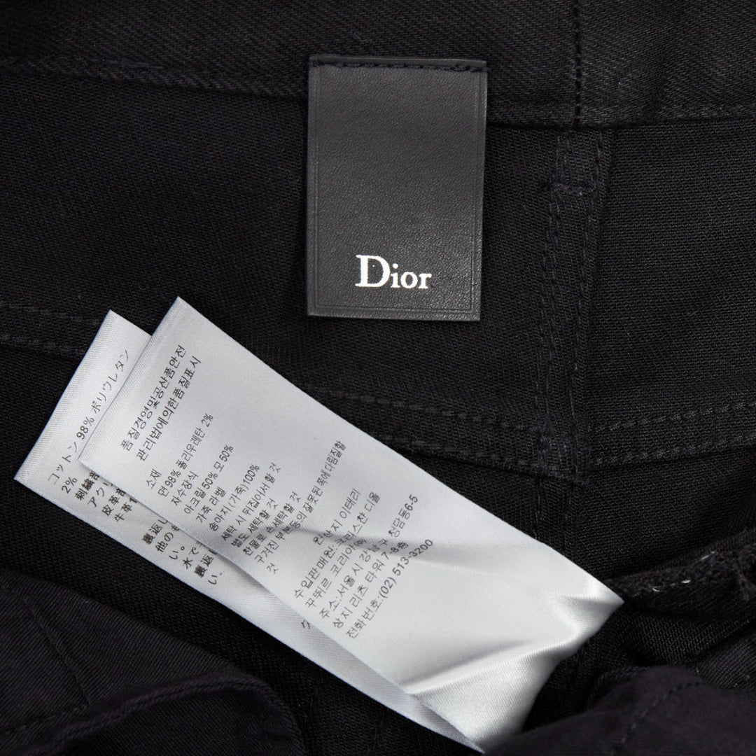 DIOR HOMME 2016 Runway black red white stitch cropped jeans 30" Lil Uzi Vert