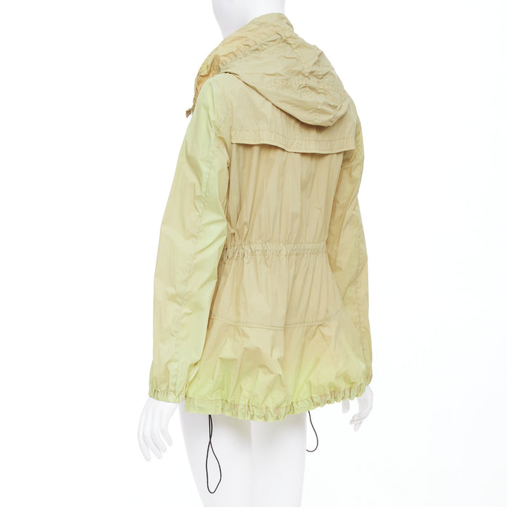 MONCLER Josette beige nylon cream logo black buttons flare windbreaker Sz.1 S