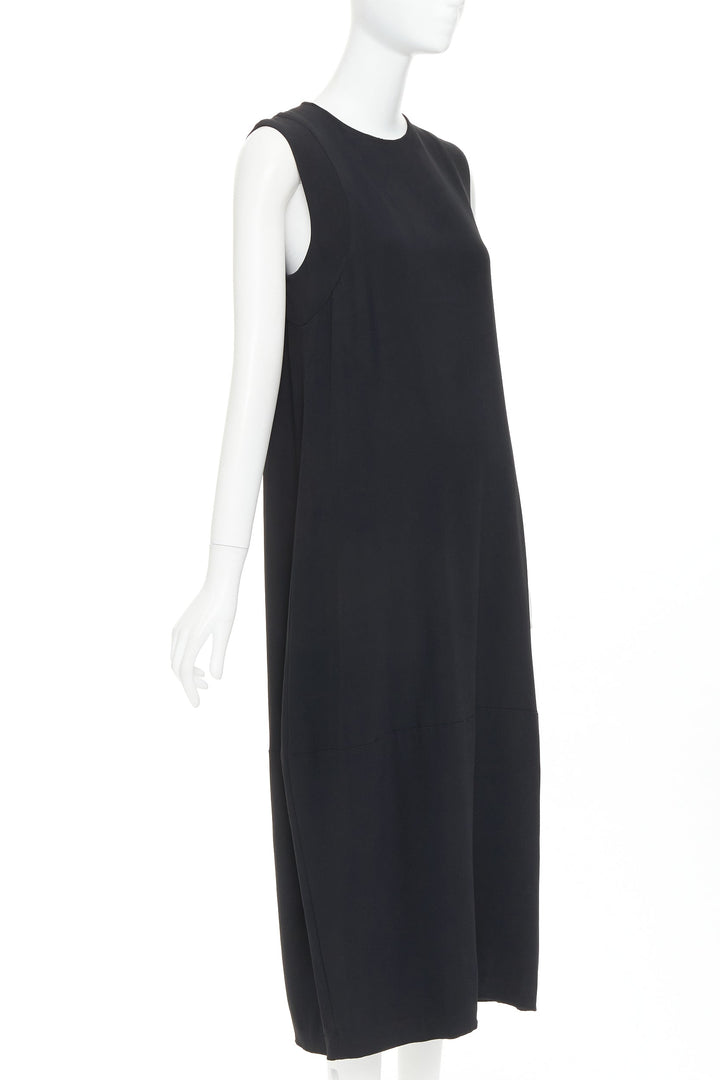 FFORME Martha Trapeze black viscose crew sleeveless panelled midi tent dress M