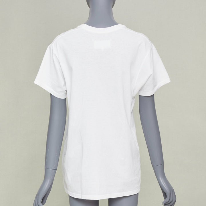 MAISON MARGIELA 2022 Numeric Logo Distortion Print casual white cotton tshirt S