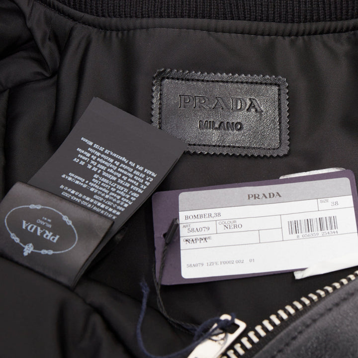 PRADA  Raf Simons 2021 Runway lambskin triangle pouch oversized bomber IT38 XS