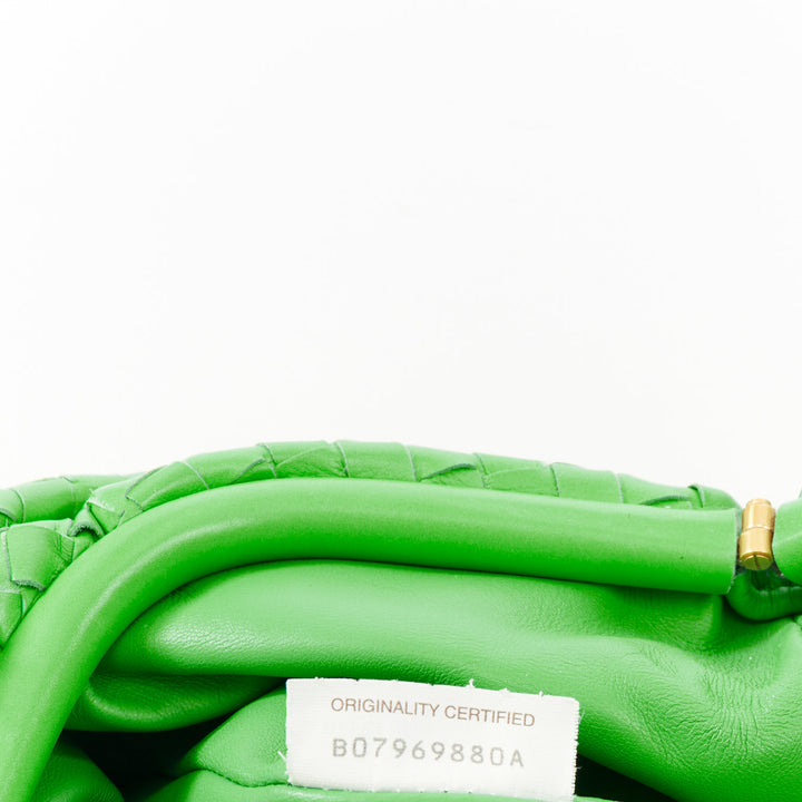 BOTTEGA VENETA Parakeet The Pouch green Intrecciato nappa leather clutch bag