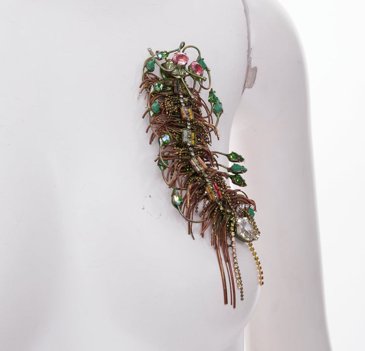 rare ON AURA TOUT VU 2013 Cosmic Beetle crystal fringe bug insect brooch