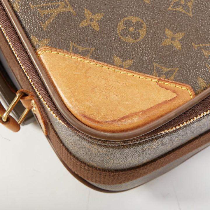 LOUIS VUITTON Vintage P√©gase 55 brown monogram canvas rolling carry on luggage