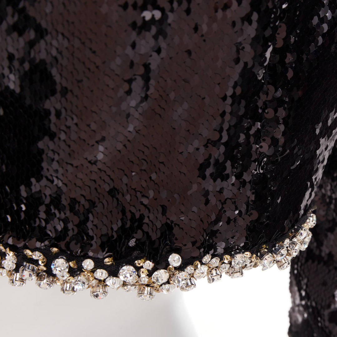 ALEXANDRE VAUTHIER COUTURE SS2025 Runway black sequin silver crystal crop jacket