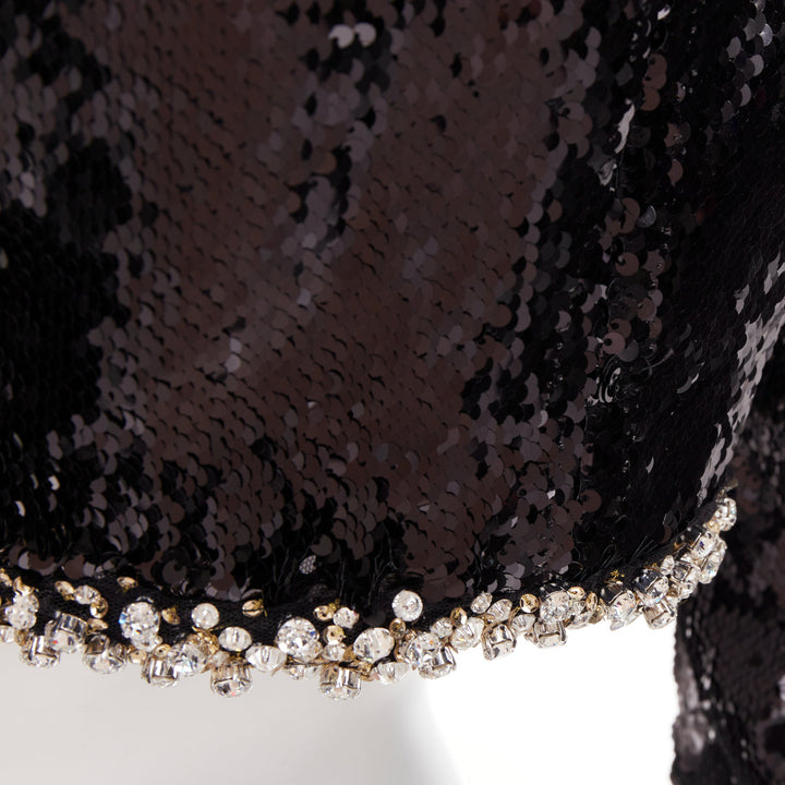 ALEXANDRE VAUTHIER COUTURE SS2025 Runway black sequin silver crystal crop jacket