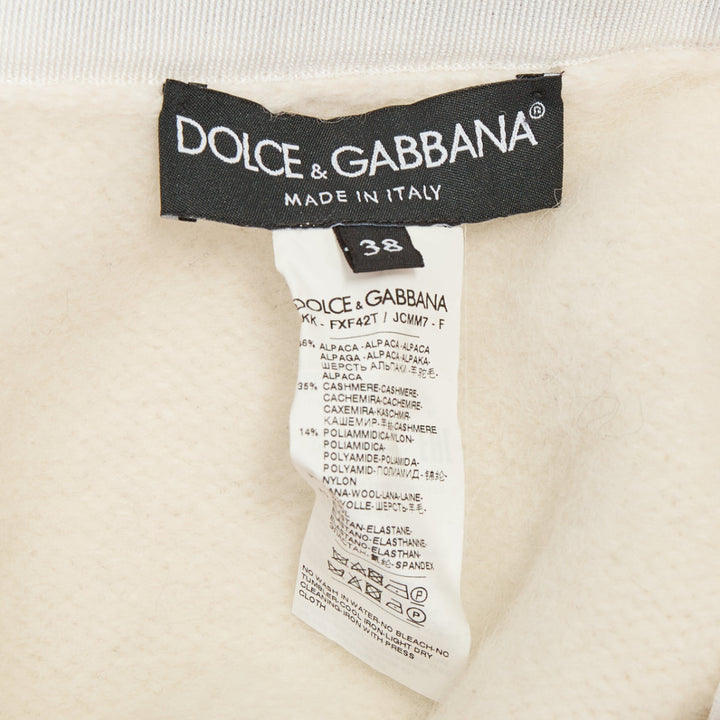 DOLCE GABBANA 2022 DG Knitted Skirt white alpaca cashmere logo skirt IT38 XXS